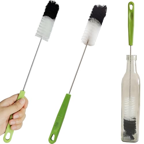 Long Handle Cleaning Brush - 16" Narrow Bottle & Cup Scrubber, Hummingbird Feeder & Meat Grinder Cleaner, Pipe Brush