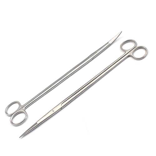 Aquarium Maintenance Aquascaping Scissors Stainless Steel Set Straight & Curved 12" Plant Tank Tool Freshwater Saltwater Tweezers Substrate Scraper Gravel Sand Fish