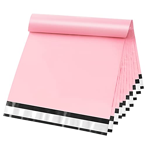 Famagic 10x13 Shipping Bags 200 Pack - Waterproof Poly Mailers, Packaging Bags for Small Business, Tearproof Mailing Envelopes for Clothing Supplies, Self Seal Mailers Bags Light Pink - color: Light Pink, size: 10x13