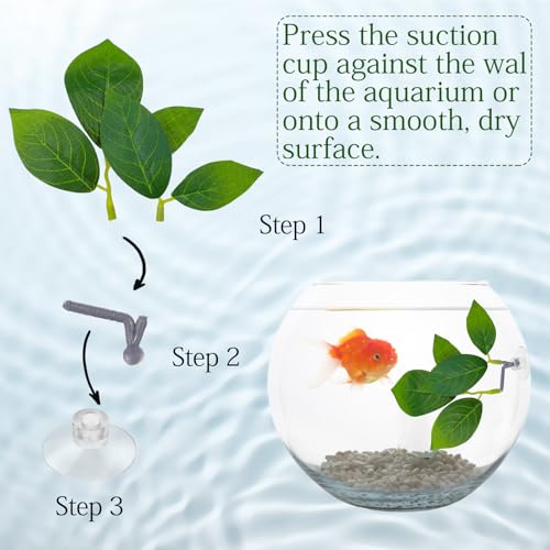 3 Pcs Betta Fish Leaf Pad, Betta Leaf Hammock Fish Tank Decorations Aquarium Decor Simulating The Natural Habitat for Sleeping Resting Hiding Playing Breeding with Plastic Suction Cup