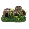 Kisangel Wine Barrel Aquarium Ornament Resin Fish Tank Decoration with Hideout Cave for Fish and Shrimp Shelter 2.36X3.35X2.36 Inch Rustic Aquarium Decor