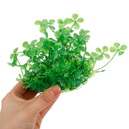 BESPORTBLE Artificial Aquarium Plant Decor Realistic Plastic Fish Tank Decoration for Natural Aquatic Landscapes Lightweight St Patrick S Day Green Fish Tank Accessories 5.90X5.90X3.93In