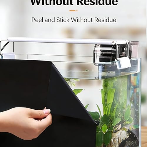 Black Aquarium Background Sticker, electrostatic adsorption Type—no Glue Required, Leaves no Residue, Easy to Install, and Reusable. Fish Tank Poster Decoration (39 x 12 inches) - size: 39 x 12 inches