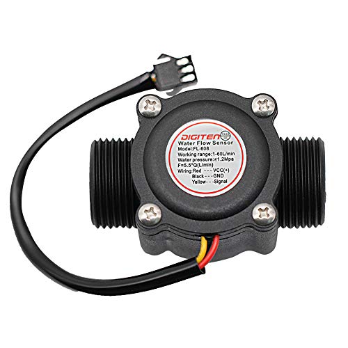 DIGITEN Water Flow Control LCD Display Controller+G3/4" Hall Sensor Flow Meter Flowmeter Counter+G3/4" Solenoid Valve Normally Closed N/C+12V Power