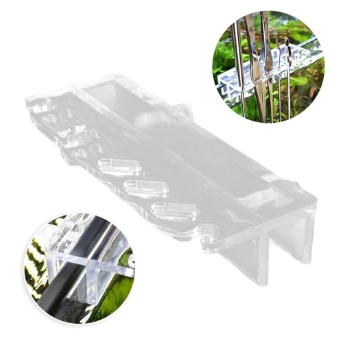 Water Plant Tool Holder,Acrylic Aquarium Tool Organizers with Multicompartments Holder for Fish Tanks Accessories