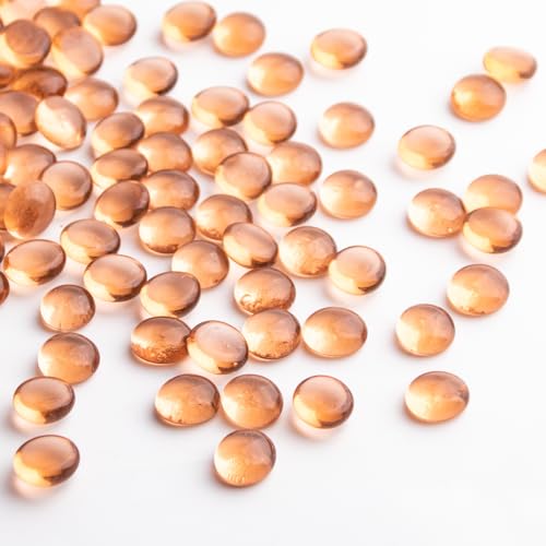 1 LB Glass Marbles, Pink Mini Flat Glass Beads~150 PCS for Vase Fillers, Floral Bottom Mancala Gems Pebbles Fish Tank Rocks for Table Aquarium,Home Decor Art Craft Supplies(0.5"~0.7") - color: Pink~1 Lb, size: 1 LB