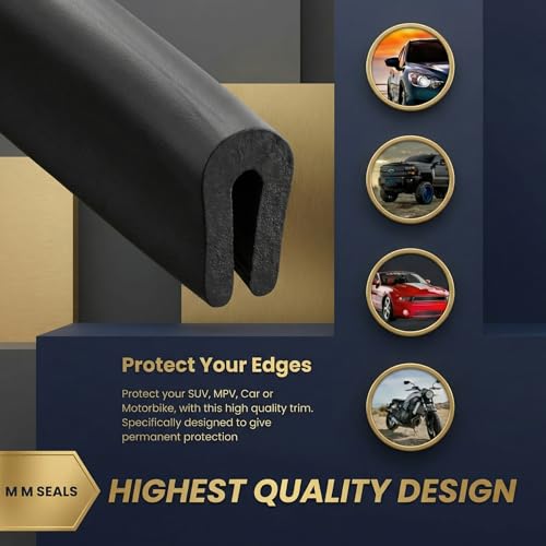 Kingdder Rubber Edge Trim 1/8" U Channel Sheet Metal Edge Protector Door Seal Strip Guard Weather Resistance Fits for Car Doors Steel Plates Glass Hatches Table Corners(100 Feet Long, Black) - size: 1/8" U ，100 Feet Long