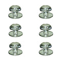 Mirart 1¼" Diam. Bevelled Knob,on a 2" Self Stick Round Acrylic Mirror Back (6 Pack) - style: 1¼ Round -6 Pack