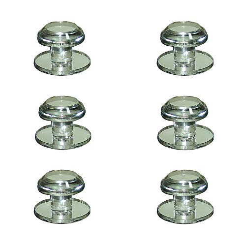 Mirart 1¼" Diam. Bevelled Knob,on a 2" Self Stick Round Acrylic Mirror Back (6 Pack) - style: 1¼ Round -6 Pack