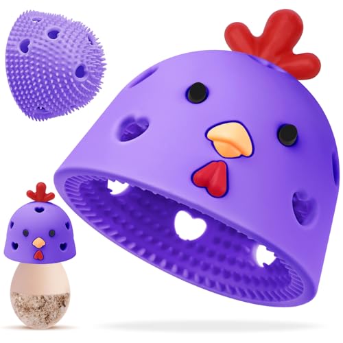 Silicone Egg Brush Cleaner, Egg Washer for Fresh Eggs, Egg Cleaner for Fresh Eggs, Egg Scrubber for Fresh Eggs, Reusable Cleaning Tools for Egg Washer (Purple) - color: Purple