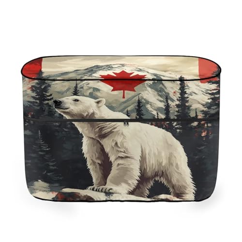 Canadian Flag Bear RV Propane Tank Cover for Travel Trailer Dustproof Propane Tank Cover for Camper Replacement Cover for RV/Trailer/Camper Fit for 20lb Tanks - color: Canadian Flag Bear, size: Small-Double 20LB