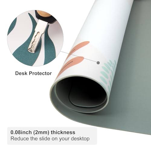 Colorful Star Minimalist Large Mouse Pad, Abstract Botanical Waterproof Desk Mat, Boho Computer Gaming Mouse Pad, XL Full Desk Mousepad Non Slip Writing Pad for School Office Home 23.6" x 13.8" - color: Abstract Leaves, size: 23.6L x 13.8W inches
