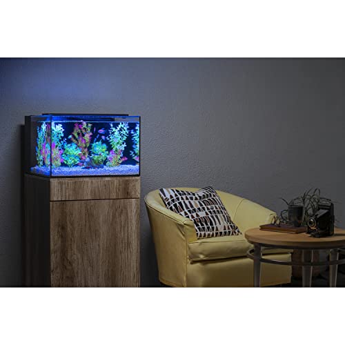 GloFish Plant Aquarium Décor, Green and White Large, Fluorescent Under Blue LED Light