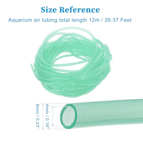 Aquarium Air Tubing, Silicone, 39.37 Feet, Green, 4mm ID, 6mm OD, 1pc - color: Green, size: 39.37 Feet