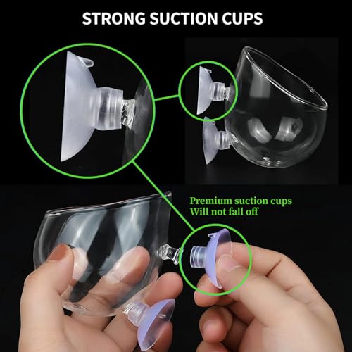 2 PCS Aquarium Plant Holder Top Hanging Fish Tank Plant Pot Aquarium Planter Cups for Water Feature Decoration - color: Round - Clear
