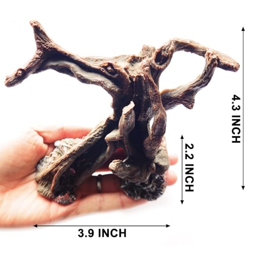 Hermit Crab Climbing Toys Aquarium Decorations Artificial Tree Trunk Ornaments Betta Fish Hideout Caves Reptile Habitat Decor Accessories for Leopards Geckos Lizards