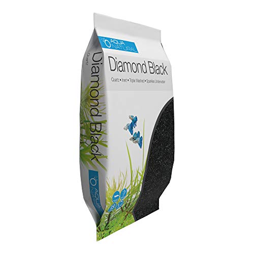 Aqua Natural Diamond Black 10lb, Premium Gravel and Substrate for Aquariums, Fish Tanks and terrariums, 1-2mm - size: 10LB