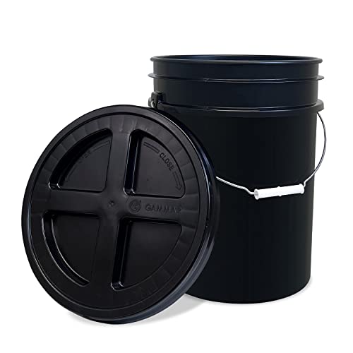 ePackageSupply 5 Gallon Bucket - Food Grade Bucket with Airtight Gamma Seal Screw-On Lid, BPA-Free, Heavy-Duty 90 Mil HDPE Plastic, Bulk Storage, Durable Container, Made in USA, Black/Black, 3 Packs - color: Black/Black, size: 3 Packs