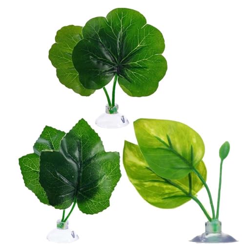 Plastic Leaf Plant for Freshwater or Fish Tanks, Betta Hammock Bed Leaf Artificial Silk Plants Aquarium Pad Artificial Fish Tank Rest Spawning Bed with Suction Cup Aquarium Fish Tank Plant Leaves