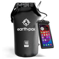 Earth Pak Waterproof Dry Bag - Roll Top Waterproof Backpack Sack Keeps Gear Dry for Kayak with Waterproof Phone Case - color: Black, size: 10L