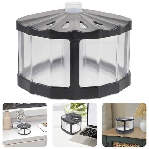 WOONEKY Mini Desktop Fish Bowl Aquarium with Lid, Portable Small Goldfish Tank, Plastic Betta Breeding Box for Turtle and Insect Housing