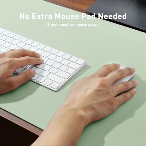 Aothia Large PU Leather Desk Pad Protector - Non-Slip Mouse Pad & Writing Mat for Office/Home, Waterproof, Easy to Clean (23.6" x 13.7", Aqua) - color: Aqua, size: 23.6" x 13.7"