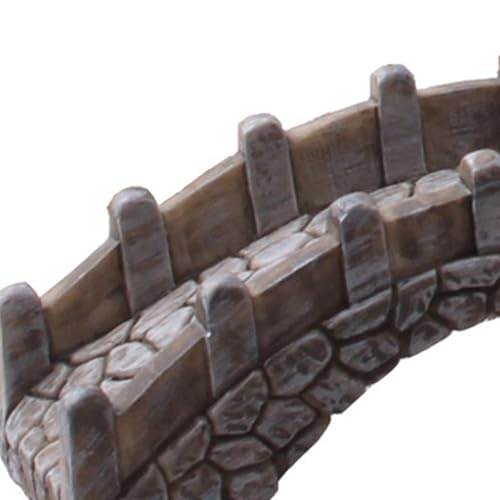 Miniature Arch Bridge Figurine Fish Tank Decor Decorative Fairy Garden Accessories Resin Flowerpot Decor Aquarium Ornament, with Railings - size: with Railings