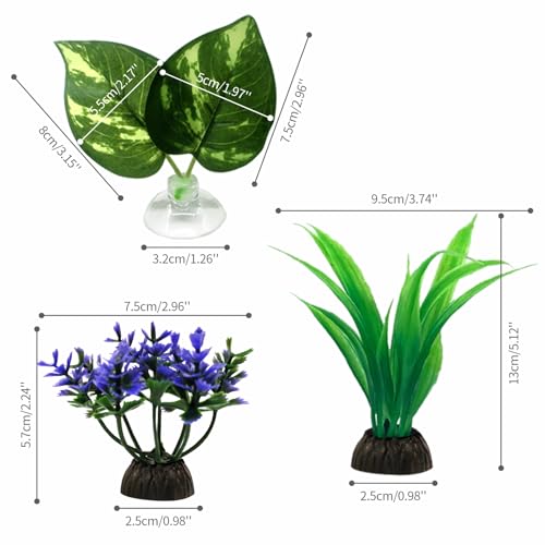 Moonorange Betta Hammock, 4 Pack Betta Fish Leaf Pad and Small Aquarium Artificial Plants, Natural Habitat for Betta Spawning Grounds, Fish Tank Decorations.(4pcs/ABC) - color: 4pcs/Abc