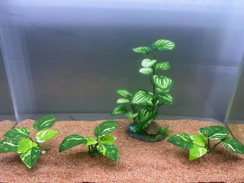 EDGCTYU Aquarium Silk Plants for Betta Fish Tank, Aquarium Plant Aquatic Water Grass Foreground Decor，Fish Tank Decorations(4PCS Green Grasses) - color: Light Green, size: small 4