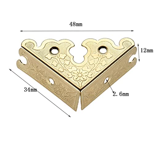 dophee 4Pcs Decorative Corner Protectors, Retro Style Edge Safety Guards Covers for Picture Frame Album Jewelry Box Gift Box Wooden Case Chest Tables Cabinet Furniture, 1.34"x1.34"-Gold - color: Gold