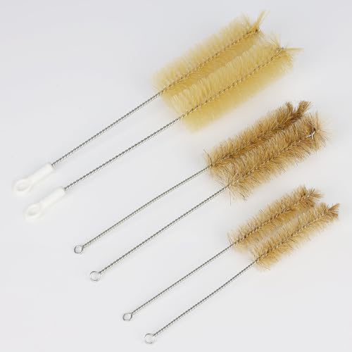 Labasics Test Tube Brushes, 10 Pack Bristle Test Tube Bottle Wash Cleaning Brushes with Radial Tufted End Suitable for Laboratory Use, Size S - size: Small