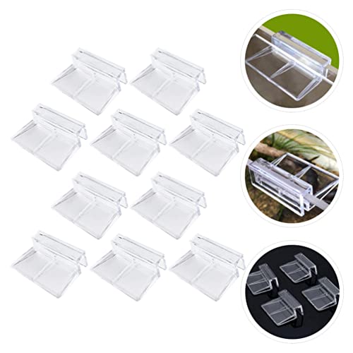 Mipcase 20pcs Acrylic Support Bracket for Fish Tank Covers Clips for Aquariums Easy Installation Compatible