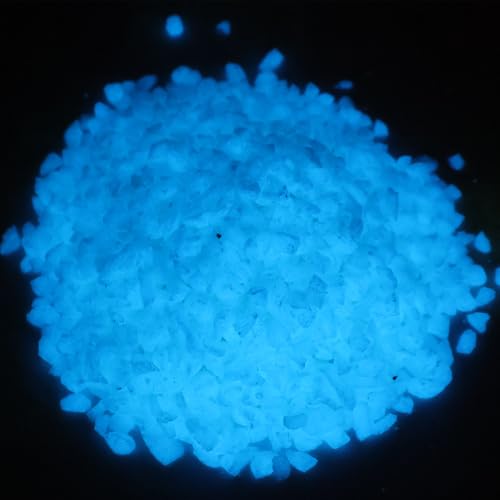 Glow in the Dark Gravel Stones,Aquarium Gravel,Aquarium Sand,Decorative Glow Gravel Rocks for Fairy Garden Fish Tank Succulents Pot Vase Filler Decor, 1 Pound (Sky Blue, 3-5mm) - color: Sky Blue, size: 3-5mm