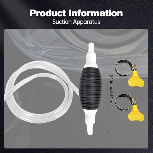 Multifunctional Liquid Siphon, Diameter Manual Fluid Extractor for Gasoline, Motor Oil, Fuel, Diesel, Water, Fish Tank, Aquarium, Upgrade with 3.2/4.9/6.5/9.8ft Hose (6.5FT) - color: 6.5FT
