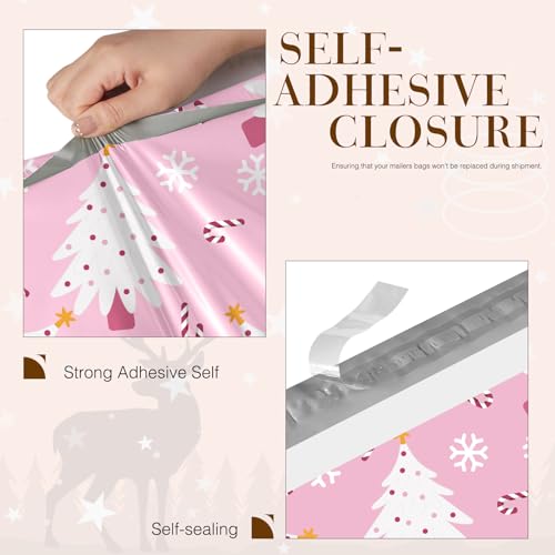 Metronic Christmas Poly Mailers 14.5x19" 500 Pack Shipping Bags for Clothes,Self Adhesive Shipping Envelopes for Small Business,Waterproof Mailers Poly Bags for Shipping,Packaging Mailing Bags Pink - color: Christmas Tree, size: 14.5x19 500pc（A Box）