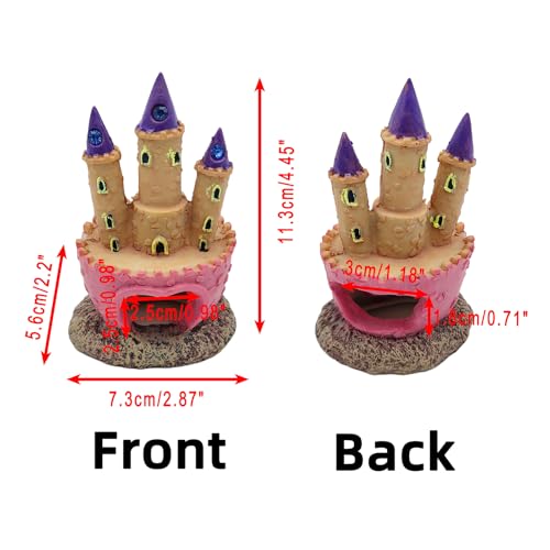 Aquarium Castle Decor with Artificial Starfish & Coral, Pink Fish Tank Accessories for Aquascape Enthusiasts, Sand Table DIY