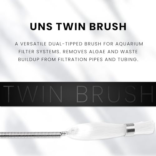 Ultum Nature Systems Twin Brush - Aquarium Brush for Glass Tanks, Pipe Cleaner Brush, Long Tube Cleaning Brush w/Double Ended Brush Styles - Flexible Drain Brush for Home Kitchen Sink - 23.62 in - size: 23.62 in