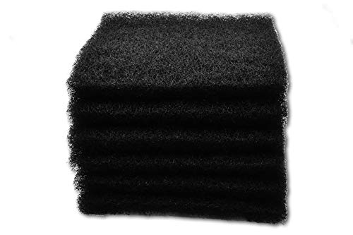 Black Coarse Filter Media, 1.25" Thick, 12" x 12" Pads, 6 Pack, Perfect for Aquariums, Ponds or Water Gardens, Made in USA - size: 12" x 12" - 6 Pack