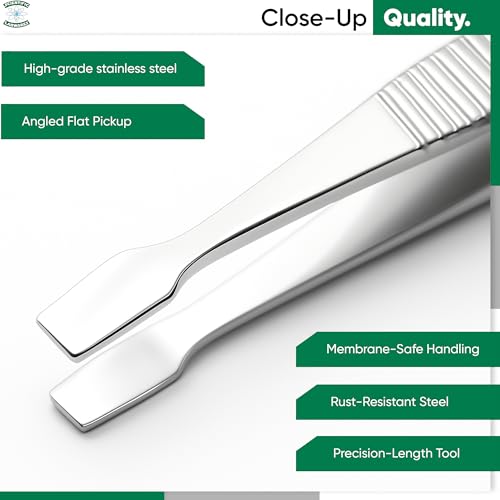 Stainless Steel Forceps with Offset Flat-Tips - Perfect for handling of membranes (4.75 in.) - style: Offset