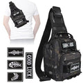 Dovesun Small Fishing Backpack, Waterproof Fly Fishing Sling Pack Tackle Bag with Tackle Boxes - color: C-Size:17.7*8.5*5.7in-Black(NO TACKLE BOX)
