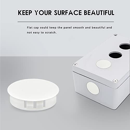 250 PCS 8 Sizes Nylon Plastic Hole Plugs White 1/4, 5/16, 3/8, 1/2, 5/8, 3/4, 7/8, 1 Inch Round Hole, Flush Type Panel Knockout Locking Plugs, Furniture Cabinet Pipe Insert End Covers Caps - size: 8 Sizes, White((1/4“-1”, 250 PCS)