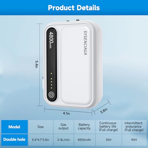 Aquarium Air Pump Rechargeable Aerator for Bait Bucket, Portable Battery Powered Air Pump for Aquarium, Fish Tank Air Pump Bubbler Aerator for Outdoor Fishing - style: 2 outlet 4800mAh