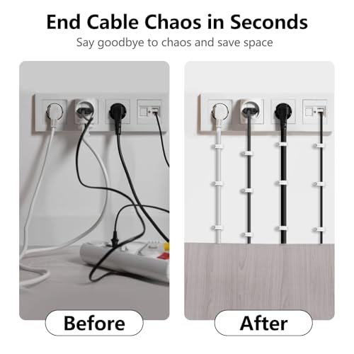 Jadaol Cable Clips 100Pcs 8mm Nail in Clips for Round Ethernet Cables Wall Clips Cable Tacks Electrical Wire TV Cable Speaker Wire Coax Clips Cable Nails for Cords Cat5/Cat5e/Cat6/Cat7 RJ45 Cord Clips
