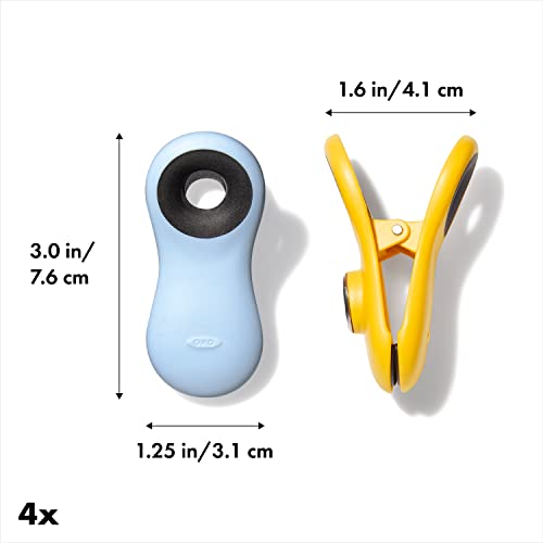 Oxo All Purpose Magnetic Clips, 1 EA - color: Navy Blue/Yellow/Red & Light Blue, size: 4 Piece All-Purpose Set