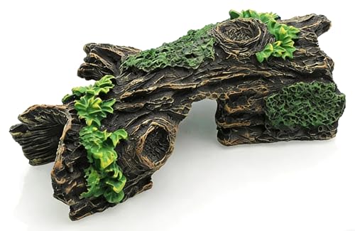 Aquarium Resin Trunk Description,Small Reptile Hide Cave, Natural Bark Texture, Safe for Freshwater & Saltwater Tanks - size: xs