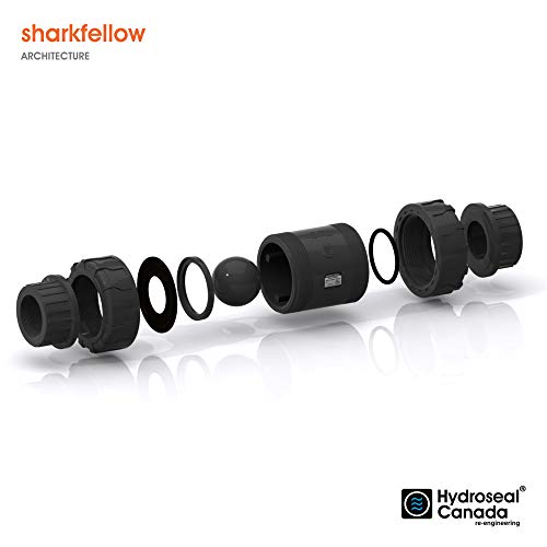 Sharkfellow 1/2’’ PVC True Union Ball Check Valve with Full Port, ASTM F1970, with EPDM Seals, Corrosion-Free, Service Free, Rated at 200 PSI @73F, Gray, 1/2 inch Socket (1/2'')