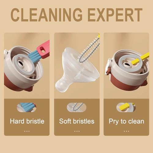 A4 3 in 1 Multifunctional Cleaning Brush Set for Tight Spaces, Baby Bottles & Cups - color: A4