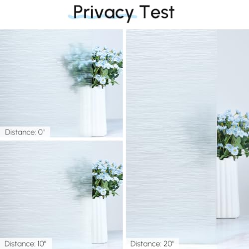 DOWELL Window Privacy Film, Frosted Glass Privacy Window Film, Static Cling Vinyl Clings, UV Blocking Heat Control Glass Covering, Removable Decorative Door Sticker for Home Office, 17.5" x 118.1" - color: Frosted Wave, size: 17.5" X 118.1"