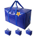 Moving Supplies Extra Large Heavy Duty Packing Bags with Zippers & Strong Carrying Handles, for Moving and Storage Wardrobe Clothes, Blankets, Mattress, Kitchenware Dishes and Glasses (Set of 4) - color: 4-package-Blue