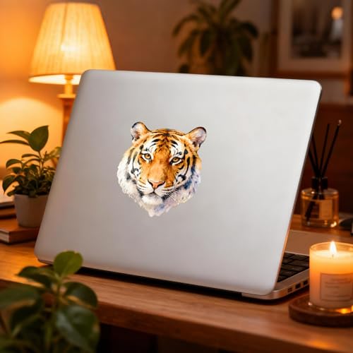 GLOBLELAND 18 Sheets Tiger Transfer Sticker for Cup Crafts 3.9x3.6 inch Wild Animals Decal Stickers Colorful Tigers Rub on Transfer for Bottle Vase Glass Furniture Decor - style: Tiger